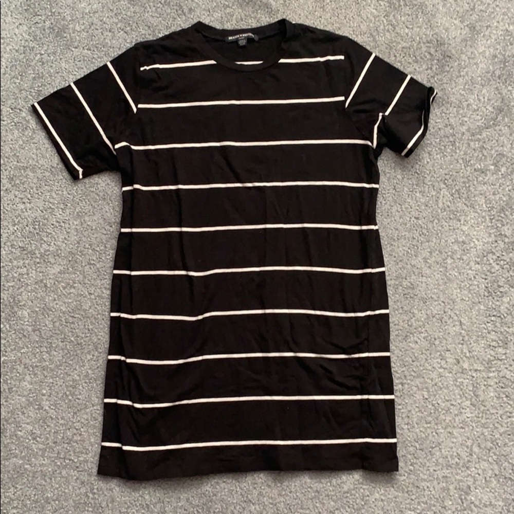 Black and white striped mini dress